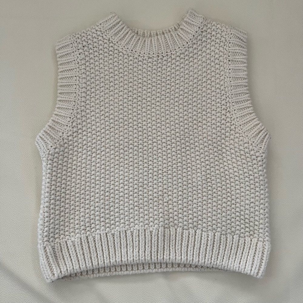 Women's Cream Knit Sweater Vest